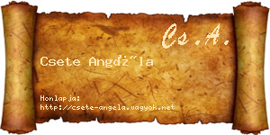 Csete Angéla névjegykártya